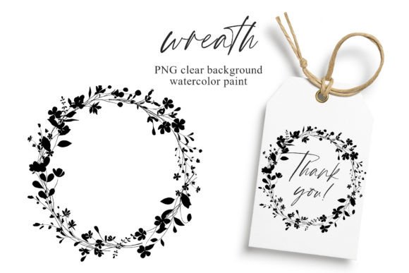 Download Wreath Black Flowers and Leaf, Logo, PNG - Leaf Collection