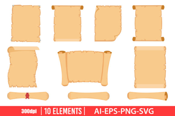 Download Papyrus Scroll Clipart Set - Art Collection