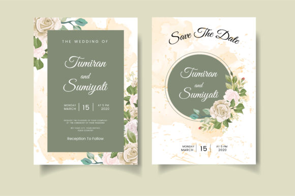 Download Rose and Green Leaf Wedding Template - Leaf Collection